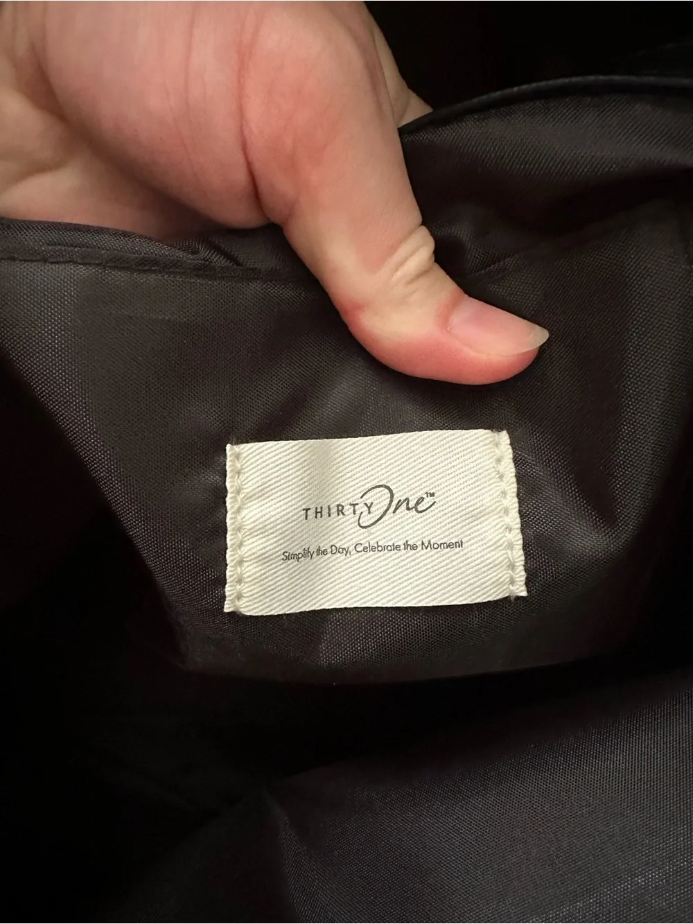 thirty-one Black Windowpane Tote & Matching Pouch